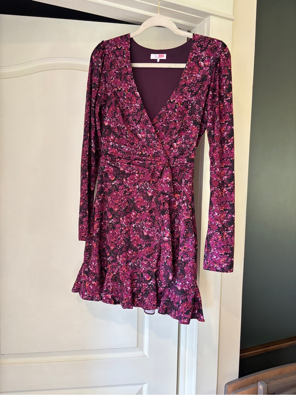 Parker Plum Floral Wrap Mini Dress